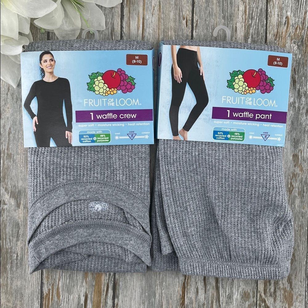 Women's Super Soft Waffle Thermal To & Bottom 2-Piece Set Size M